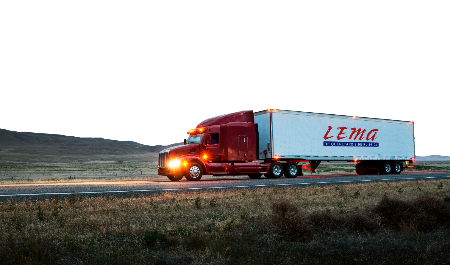 Truck on highway